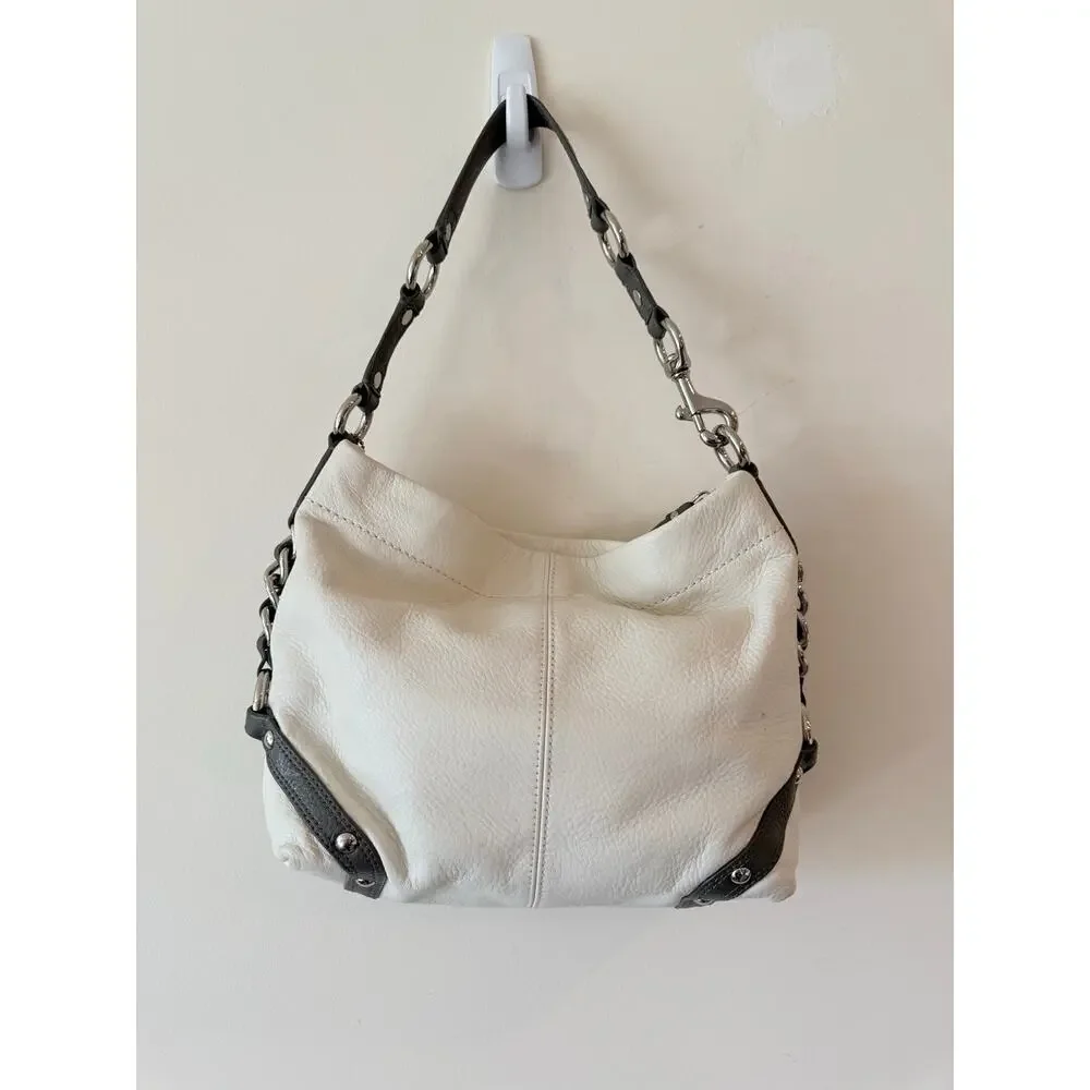 Coach F15251 Carly Legacy Gold Leather Shoulder Bag Women Cream Detachable Strap